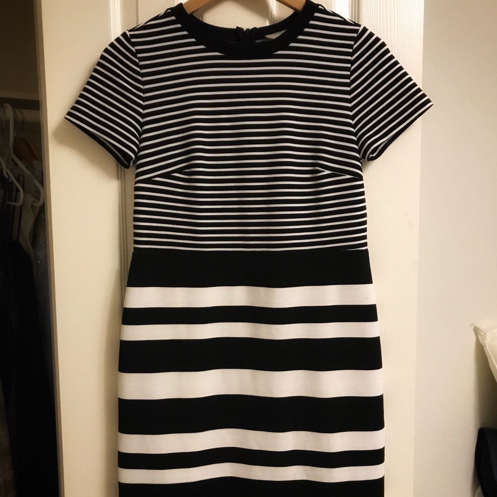 Striped fit and flare dress